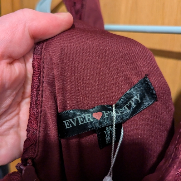 Raspberry Knee Length Dress 2X - Picture 3 of 4